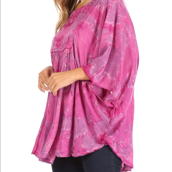 Tie Dye Lace/Sequin Embroidered Tunic or Cover Up. - Picture 9 of 9